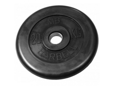 Блин черный 20 кг, 31мм (MB Barbell)