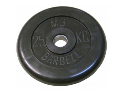 Блин черный 25 кг, 31мм (MB Barbell)